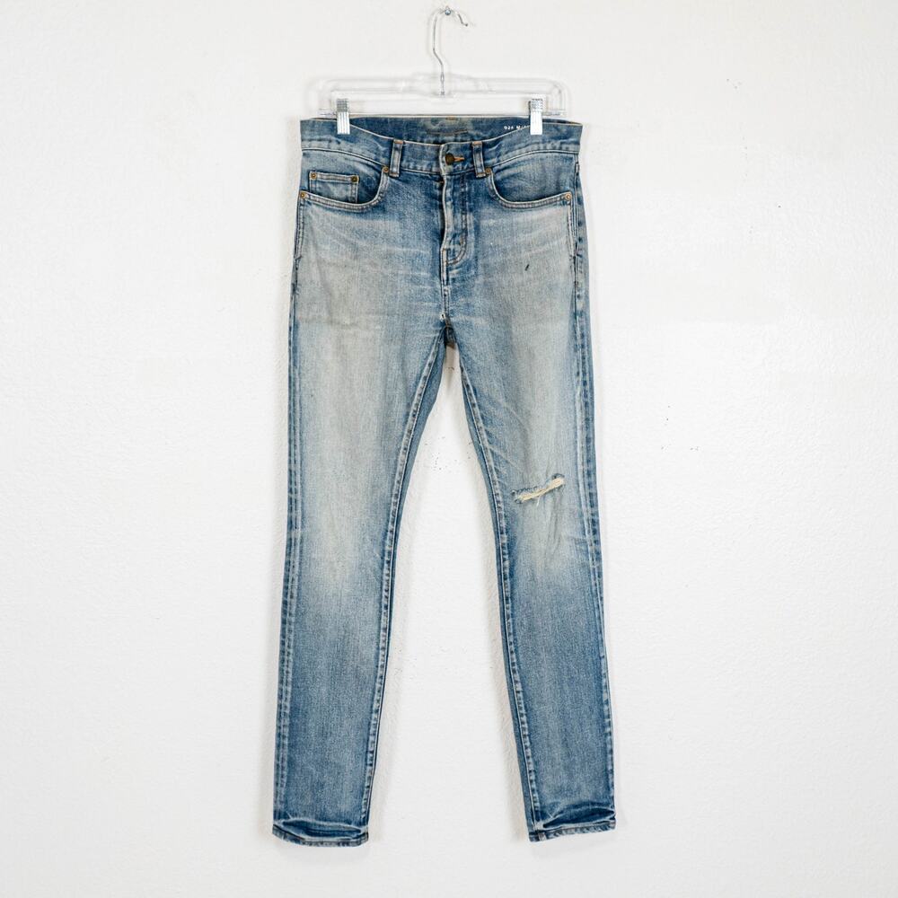 Saint Laurent Paris D24 Distressed Skinny Denim Jeans sz 29 Made in Japan